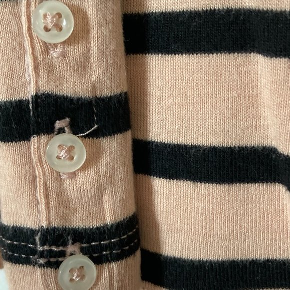 Long Beige/Black Stripe Top - Picture 4 of 4